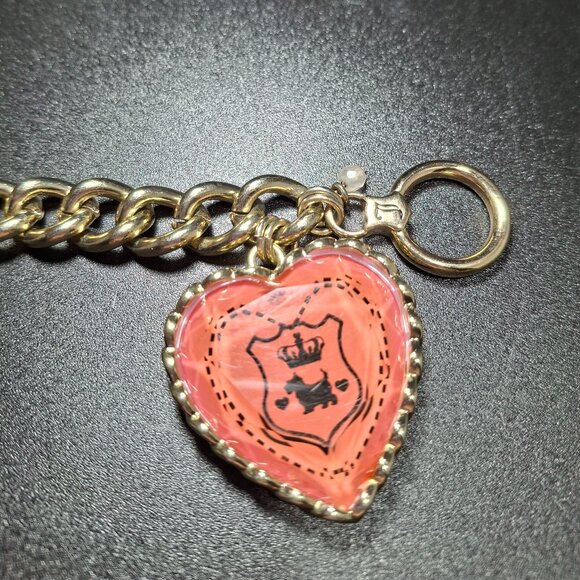 Juicy Couture Large Deep Pink Heart With Scottie and Crown Logo - Picture 2 of 3